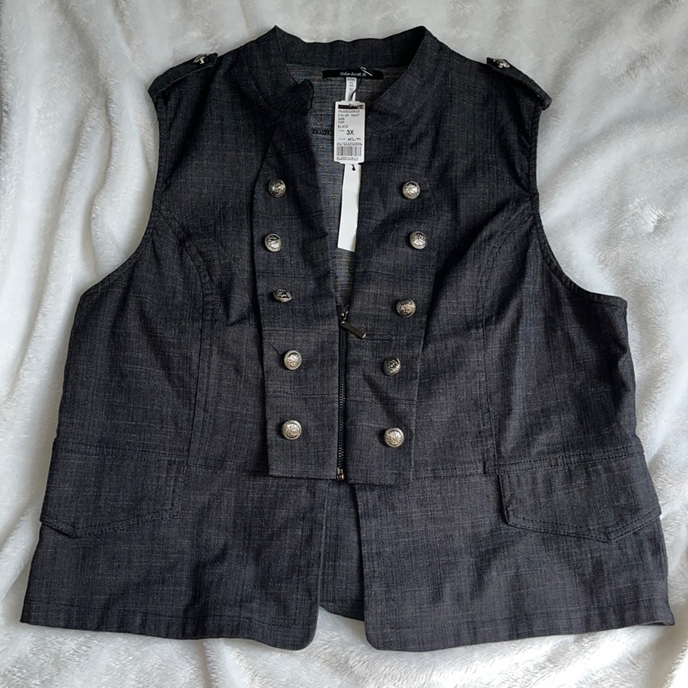 Dark chambray vest